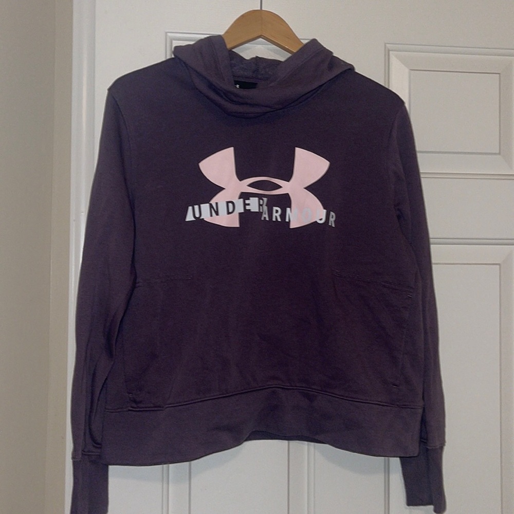 💜Purple fleece lined under armour hoodie